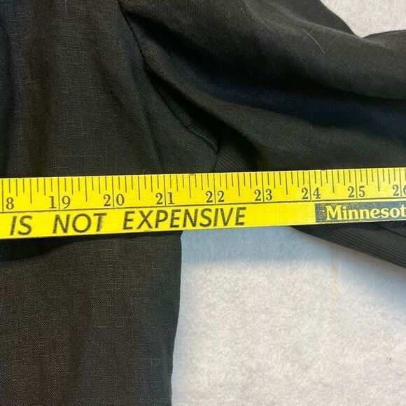 NWT CHICO'S Linen Jacket Size 2/Large Black Drape Open Front 3/4 Sleeve New - Picture 8 of 13